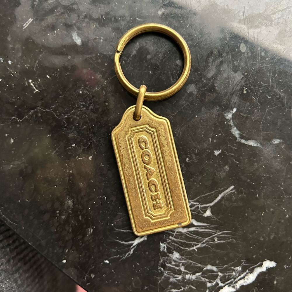 Brass coach bag tag or keychain vintage
